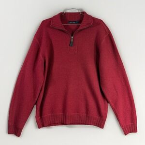 Nautica sweater mens L Men's 100% Wool Essential Mock Neck Quarter Zip Pullover
